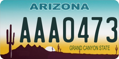 AZ license plate AAA0473