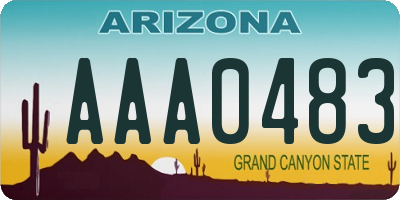 AZ license plate AAA0483