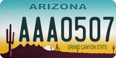AZ license plate AAA0507