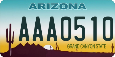 AZ license plate AAA0510