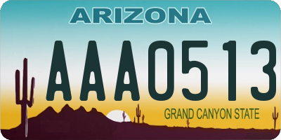 AZ license plate AAA0513