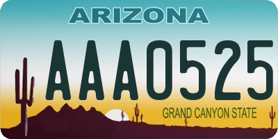 AZ license plate AAA0525