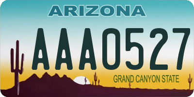 AZ license plate AAA0527