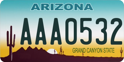 AZ license plate AAA0532