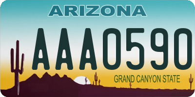AZ license plate AAA0590