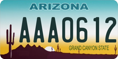 AZ license plate AAA0612
