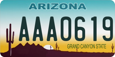 AZ license plate AAA0619