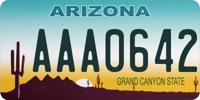 AZ license plate AAA0642