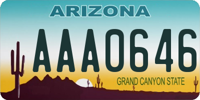 AZ license plate AAA0646