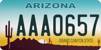 AZ license plate AAA0657
