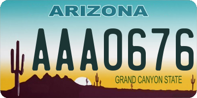 AZ license plate AAA0676