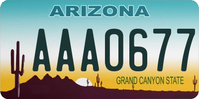 AZ license plate AAA0677