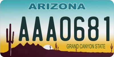 AZ license plate AAA0681