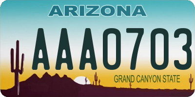 AZ license plate AAA0703
