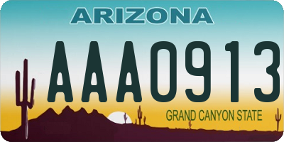 AZ license plate AAA0913