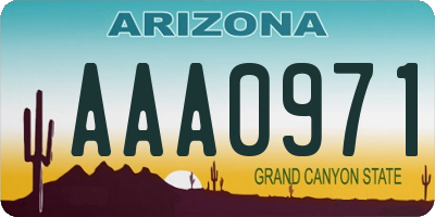 AZ license plate AAA0971