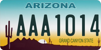 AZ license plate AAA1014