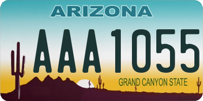 AZ license plate AAA1055