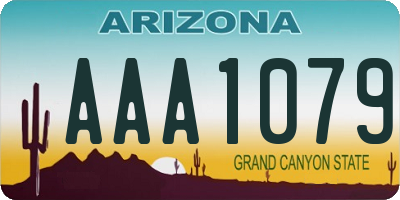 AZ license plate AAA1079