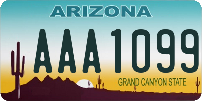 AZ license plate AAA1099