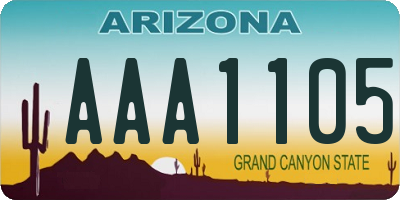 AZ license plate AAA1105