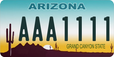 AZ license plate AAA1111