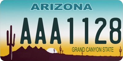 AZ license plate AAA1128
