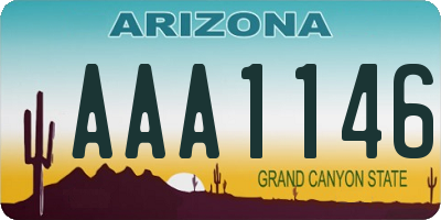 AZ license plate AAA1146