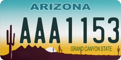AZ license plate AAA1153