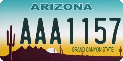 AZ license plate AAA1157