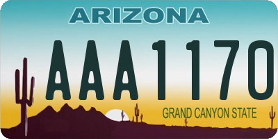 AZ license plate AAA1170