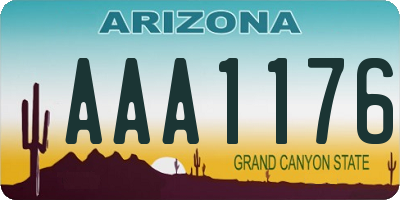 AZ license plate AAA1176