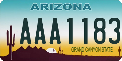 AZ license plate AAA1183