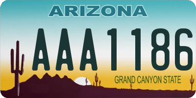 AZ license plate AAA1186