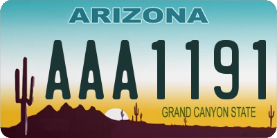 AZ license plate AAA1191