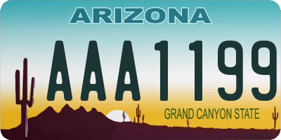 AZ license plate AAA1199