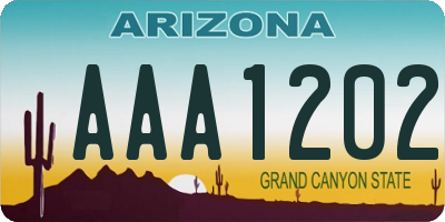 AZ license plate AAA1202