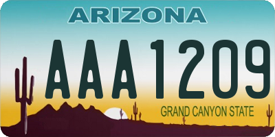 AZ license plate AAA1209