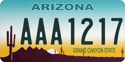 AZ license plate AAA1217