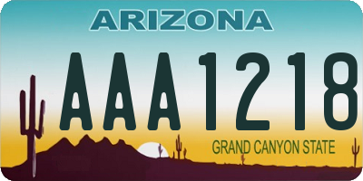 AZ license plate AAA1218