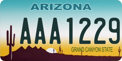 AZ license plate AAA1229