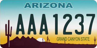 AZ license plate AAA1237