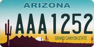 AZ license plate AAA1252