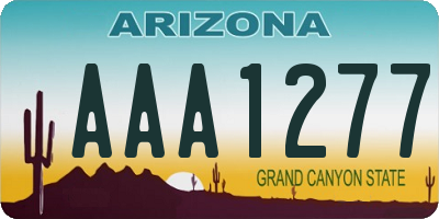 AZ license plate AAA1277
