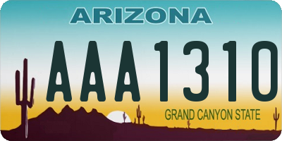 AZ license plate AAA1310