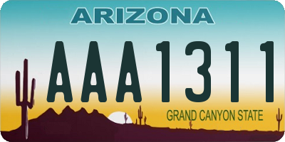 AZ license plate AAA1311