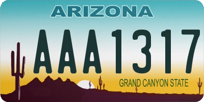 AZ license plate AAA1317