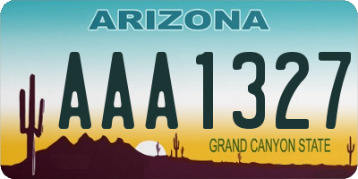 AZ license plate AAA1327