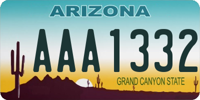 AZ license plate AAA1332