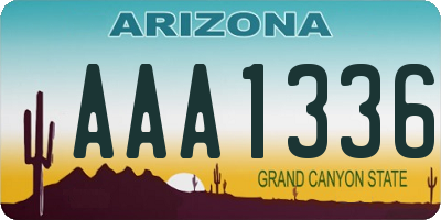AZ license plate AAA1336